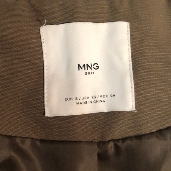 Mango MNG Suit Olive corset back hooded jacket S - Picture 2 of 3